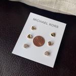 Michael Kors LOGO Heart Stud 3 Pair Set Earrings Photo 5