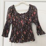 ByTiMo Tuckernuck Floral Smocked Blouse in Bright Field Black Multi Photo 5
