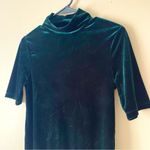 ZARA | Emerald Green Velour Short Sleeve Mock Neck Top Sz M Photo 1