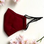 Handmade burgundy face mask + 2 filters  Photo 2