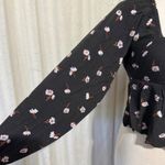 Billabong Boho Off Shoulder Floral Square Neck Long Sleeve Crop Top Black Size S Photo 2