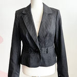 Caslon Pinstripe Blazer Wool Blend Classic Office Siren Workwear Quiet Luxury 6P Gray Size 6 Photo 0