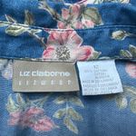Liz Claiborne  Lizwear Floral Denim Button Down Top Size 12 Photo 1