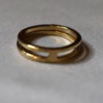 Source Unknown Nostalgic Double Gold Tone Metal Band Size 7 Unisex Trendy Casual Ring Photo 1