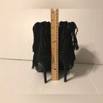 ZARA  fringed suede leather black heeled ankle booties size 36 / US 6 Photo 4