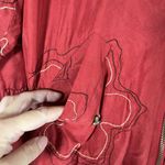 Anne Carson  Workshop Red Silk Floral Embroidered Bomber Jacket Women Sz M Photo 8