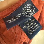 345 Venezia Jeans Vintage Orange Embroidered Midi Tank Dress 100% Linen Boho Red Size undefined Photo 4
