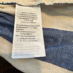 Madewell Blue White Striped Linen Wide-Leg Crop Pants XS Photo 5