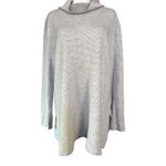 Eileen Fisher Gray Stripe Organic Cotton Cashmere Tunic Sweater Large Photo 2
