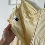 Alex & Sophia Butter Yellow Midi Dress | NWT | Size M | Sweetheart Neck, Lace Hem, Pockets Photo 5