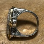 Konstantino 925 Sterling Silver & 18K Gold Diamond Pave Cross Ring RARE Photo 8