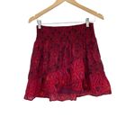 Anthropologie Free People Cottage Core Boho Aztec Print Asymmetrical Ruffle Mini Skirt Medium Photo 1