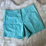 Trina Turk Blue Cotton Blend Shorts Photo 0