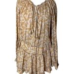 #308 FATE FLoral Cream and Marigold Mini Dress Gold Size XL Photo 1