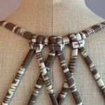 Athleta taupe and white tribal Ikat print molded cups bikini top crisscross Photo 7