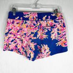 Lilly Pulitzer  Small Shorts Yasmin‎ Coral Print Blue Pink Pull On Pockets 1474 Photo 2