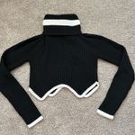 Amazon  Black & White Cropped Mock Neck Sweater Photo 0