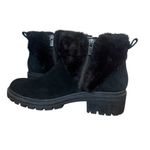 Koolaburra by Ugg NWOB BEREA FUZZ LEATHER FAUX FUR ANKLE BLACK BOOTS US 8 Photo 3