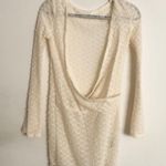 Missguided  Knit Wrap Bell Sleeve Mini Pearl Beaded Fringe Swim Cover Up Dress XS Photo 6