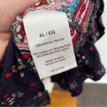 Bila Top Floral Ruffle Embroidered Boho Bohemian Western Coastal Red Blue Size XL Photo 6