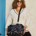 Mali & Lili Black and White Geometric Print Weekender Bag, NWT, MSRP $128 Photo 1