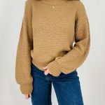 Abercrombie & Fitch  boho caramel latte slouchy knit crewneck sweater minimal xs Photo 0