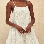 Lulus  Breeze on Down White Eyelet Lace Babydoll Dress size S Photo 0