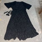 Modcloth  Flutter-ly Perfect Gauze Wrap Maxi Dress Black Lurex Metallic 1X‎ Photo 5