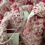 Poupette St. Barth Triny Smocked Midi Dress Size Large Pink Watercolor Photo 10