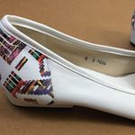 Vintage 90s J Alongi White Tribal Print Loafers Size 6 Photo 6