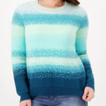Candace Cameron Bure Teal Ombre Women's Sweater Blue Photo 0