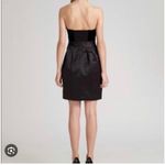 Theory  Chanesa Black Velvet Satin Silk-Blend Strapless Mini Cocktail Tube Dress Photo 4