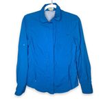 L.L.Bean  Blue Windbreaker Long Sleeve Shirt Small Regular Photo 0