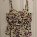 Torrid Tankini Swim Top Yellow Floral Flamingo Novelty Print Size 2R Photo 0