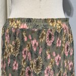Sag Harbor Vintage  Pleated Floral Bohemian Maxi Skirt Size M Elastic Waist Photo 3