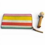 Kate Spade  Rainbow Stripe Zip Around Wallet Leather Multicolor Photo 1