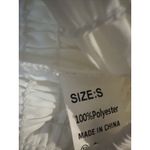 Women’s Smocked Ruffle Trim Jumpsuit White SZ Small Photo 5