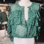 LOTUS & LAVENDER silky pleated designer green top Size XL Photo 0