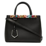Fendi  Vitello Baltico Dolce Studded Petite
2Jours  Multicolor Black Tote Bag Photo 0