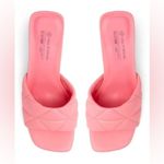 Call it spring  Pink Quilted Mule Heels Sandals Size 9 Waterfall Square Toe Photo 1