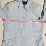Ralph Lauren Lauren Light Blue Suede Leather Womens Jacket Size M Photo 5