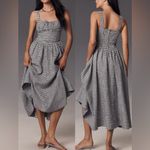 Reformation New  Balia Linen Slate Check midi Sundress anthropology Sz 2 Photo 1