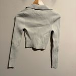 Aritzia  Babaton Sculpt Knit Polo Long Sleeve Off White Beige Matte Pearl Size XS Photo 5