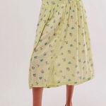 Free People  Iris Corset Set Skirt Yellow Green Floral Cotton Button Down Skirt S Photo 0