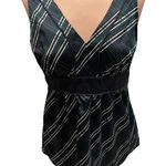 New York & Co Plaid Sleeveless Babydoll Top Black Green Holiday Dark Academia Size 6 Photo 0