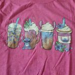 Gildan Pink Lilo & Stitch coffee cup tee.  softstyle Size Small Photo 1