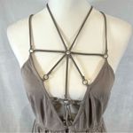 BKE Red by  super sexy deep vneck unique strappy mocha top size medium Photo 4