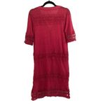 Cullen linen crochet lace trim dress size medium Pink Photo 6