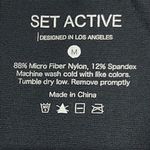 Set Active Seamless Leggings Women's Medium Black Ribbed High Waist Logo EUC Photo 2