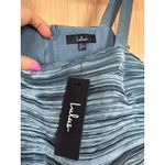 Lulus NWT  Blue Gorgeous Purpose Slate Satin Pleated Sleeveless Bow Maxi Dress 1X Photo 4